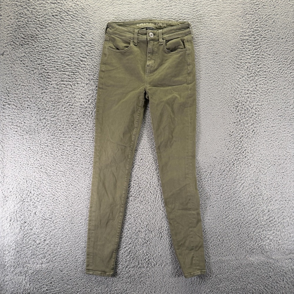 American Eagle Outfitters Next Level Jeans Womens 2 Green Cotton Denim Jegging